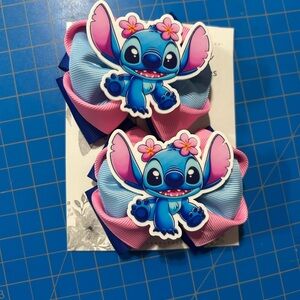 Adorable Blue and Pink Character Hair Clips